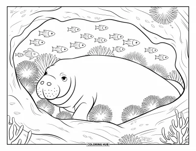75+ Coloriages de lamantins pour enfants et adultes (Gratuits)