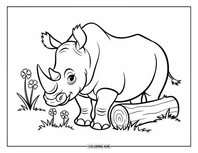 75+ Desenhos de rinoceronte para colorir para crianças e adultos (Grátis)