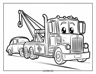 75以上のレッカー車のぬりえ