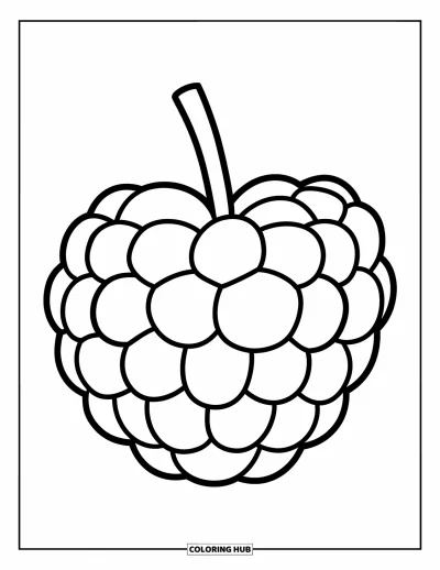 Beeren-Ausmalbild für Kinder: Fröhliche kleine Brombeere mit verspielten, weichen Formen