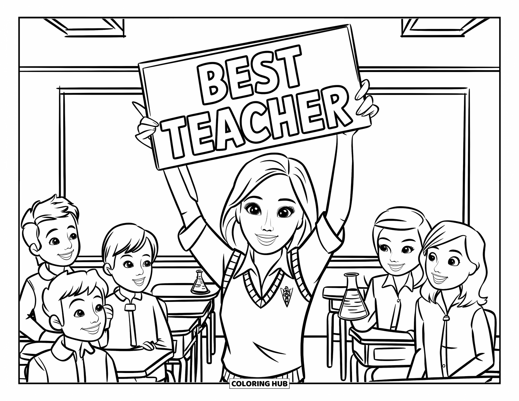 60+ Best Teacher Coloring Pages for Kids & Adults (Free)