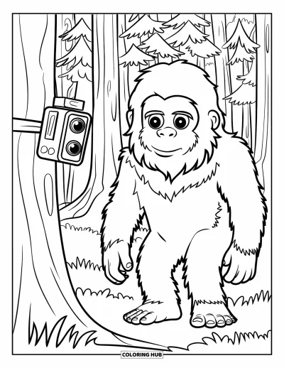 Ζωγραφιά με Bigfoot για παιδιά: Κάμερα ανίχνευσης καταγράφει τον Bigfoot σε πυκνό δάσος