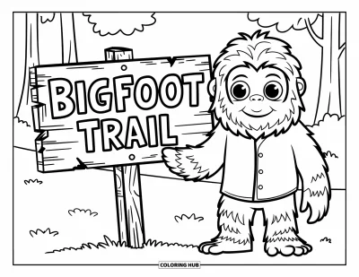 65+ Bigfoot-fargeleggingsark for barn og voksne (Gratis)