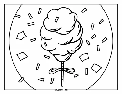 60+ Cotton Candy Coloring Pages