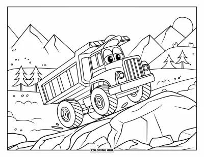 85+ Dibujos de camiones volquete para colorear para niños y adultos (Gratis)