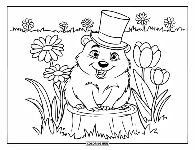 80+ Coloriages de marmotte pour enfants et adultes (Gratuits)