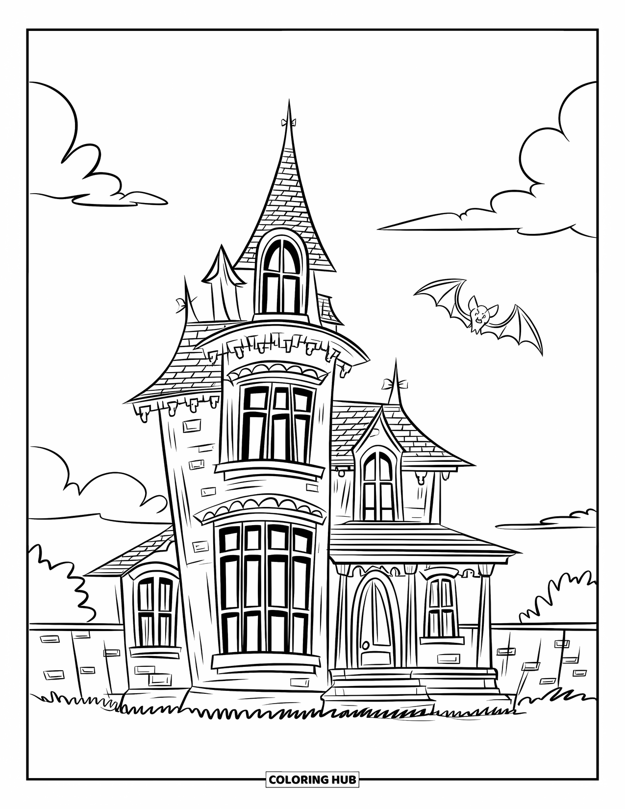 60+ Haunted Mansion Coloring Pages for Kids & Adults (Free Printable PDFs)