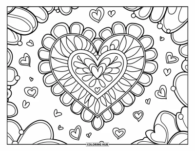 90+ Coloriages de mandalas en forme de cœur pour enfants et adultes (Gratuits)