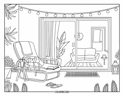 80+ Coloriages de décoration intérieure pour enfants et adultes (Gratuits)