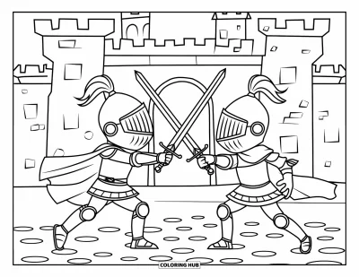 120+ Dibujos de caballeros para colorear