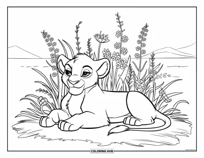 85+ Desenhos de filhote de leão para colorir para crianças e adultos (Grátis)
