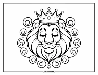 70+ Desenhos de rosto de leão para colorir para crianças e adultos (Grátis)