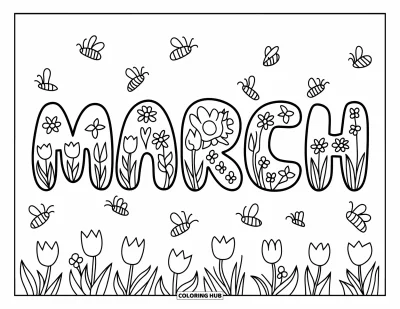 95+ March Coloring Pages