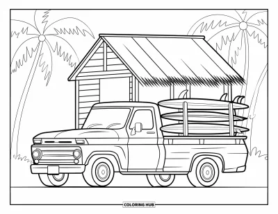 85+ Dibujos de camionetas para colorear para niños y adultos (Gratis)