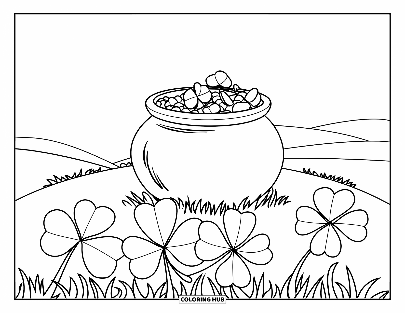 80+ Pot Of Gold Coloring Pages for Kids & Adults (Free)