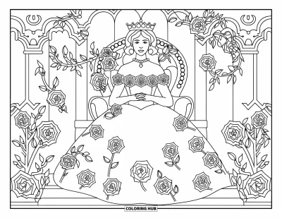 90+ Dibujos de reinas para colorear