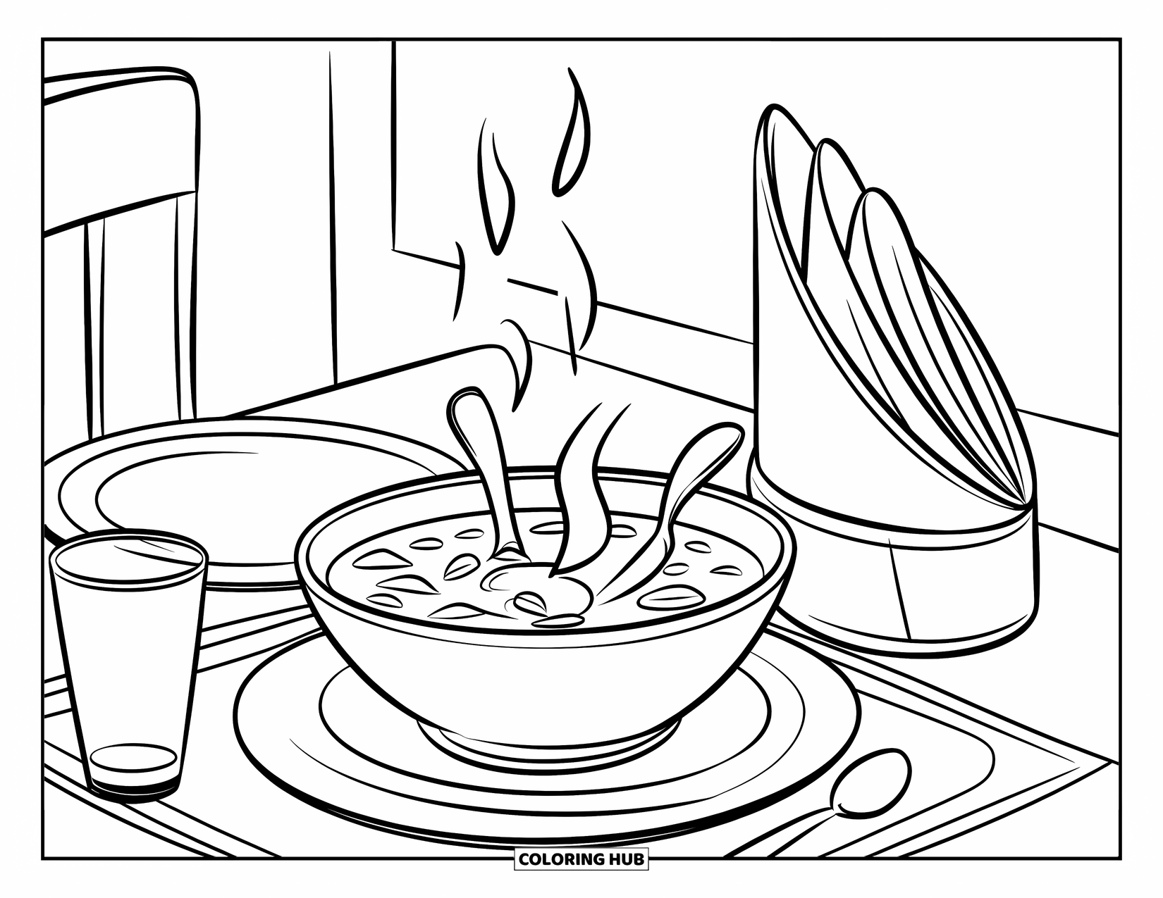 110+ Restaurant Coloring Pages for Kids & Adults (Free)