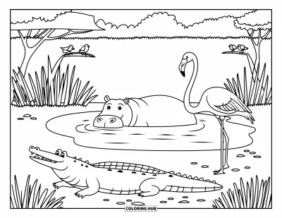 90+ Desenhos de animais de safári para colorir para crianças e adultos (Grátis)