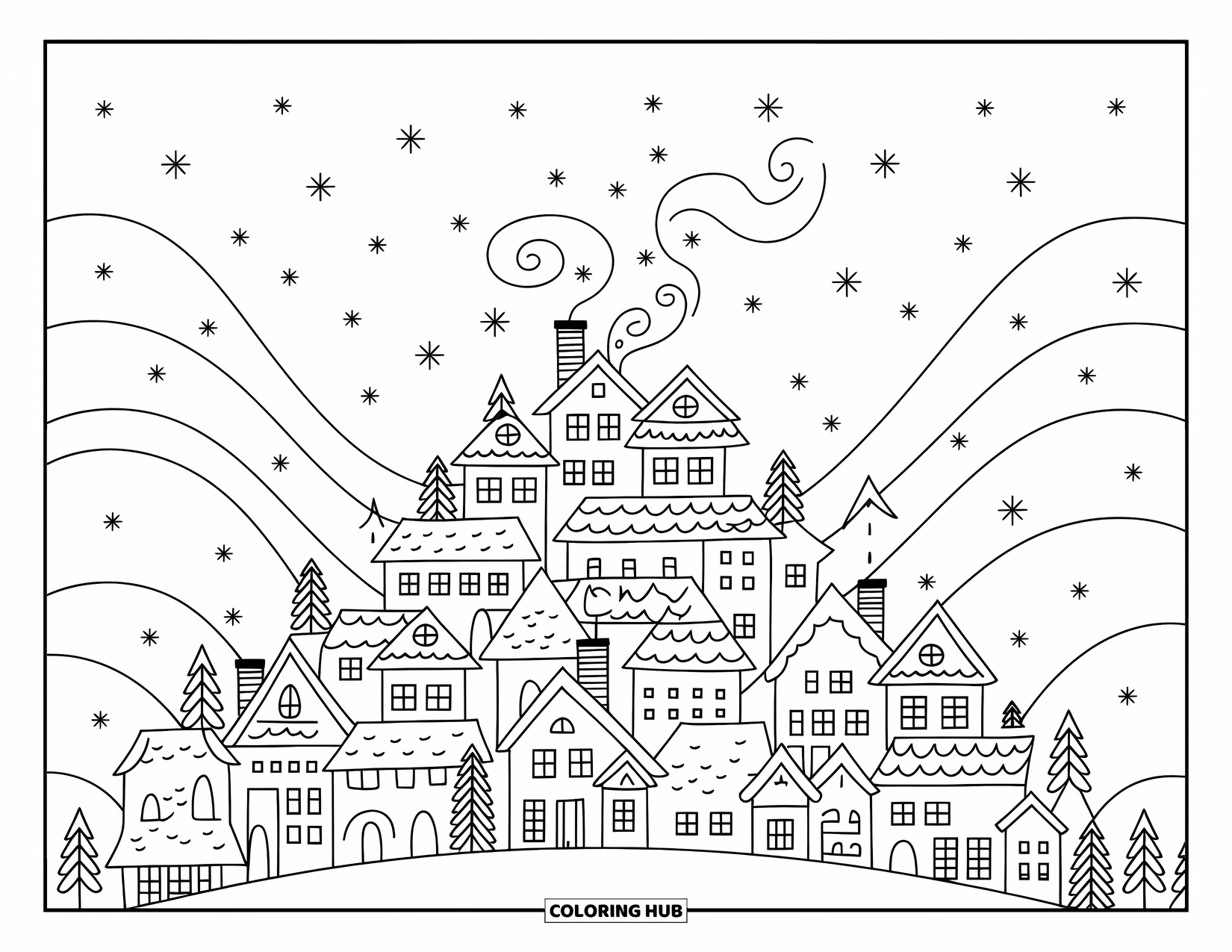 115+ Snow Coloring Pages for Kids & Adults (Free)