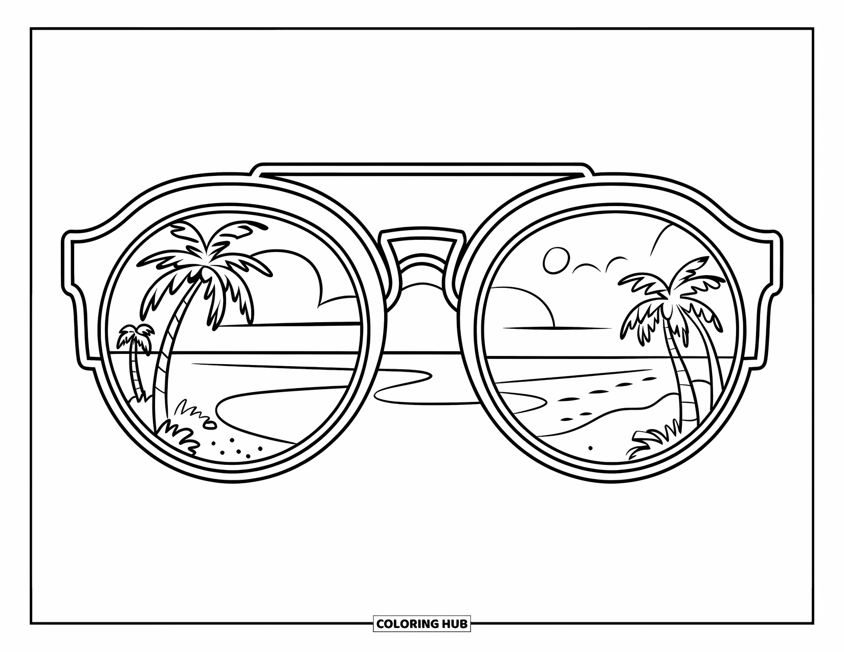 60+ Sunglasses Coloring Pages for Kids & Adults (Free)