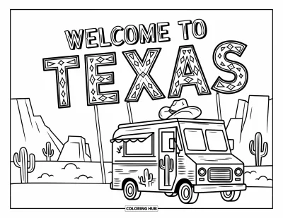 65+ Coloriages du Texas pour enfants et adultes (Gratuits)