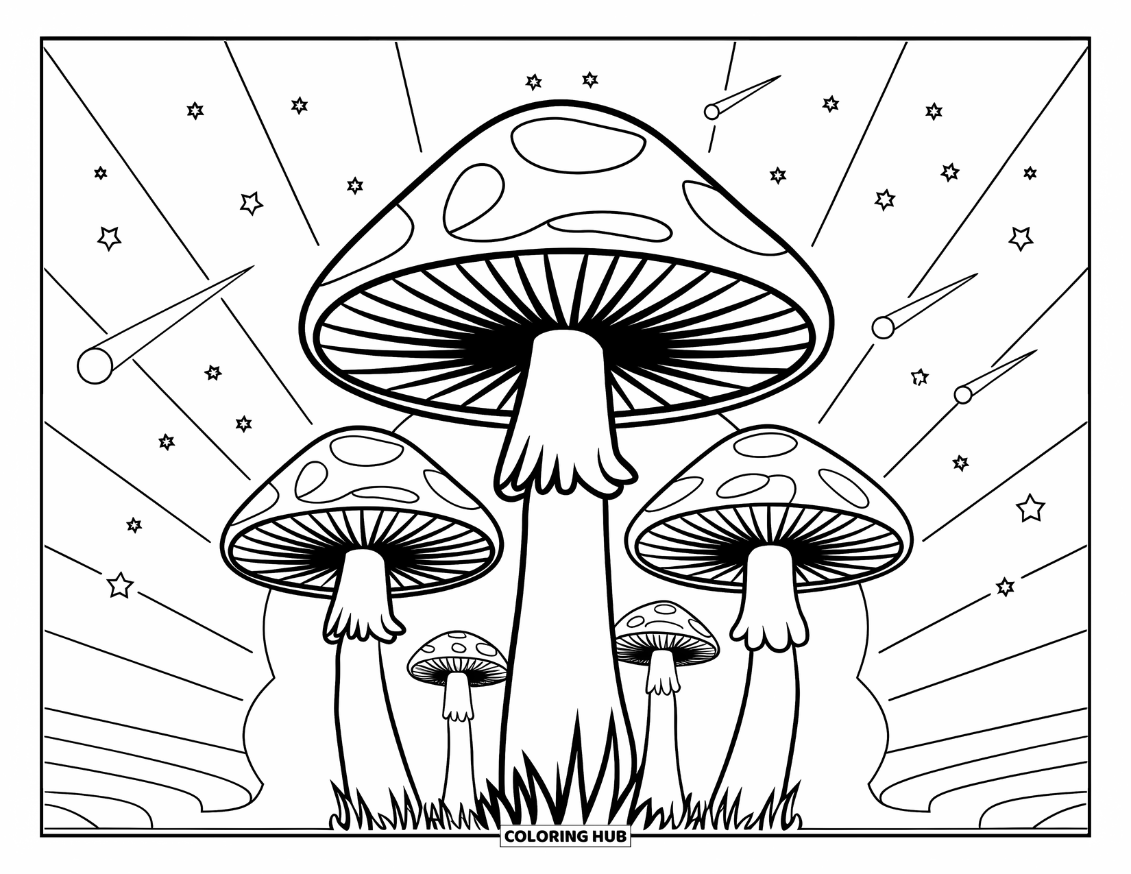 120+ Trippy Mushroom Coloring Pages for Kids & Adults (Free)
