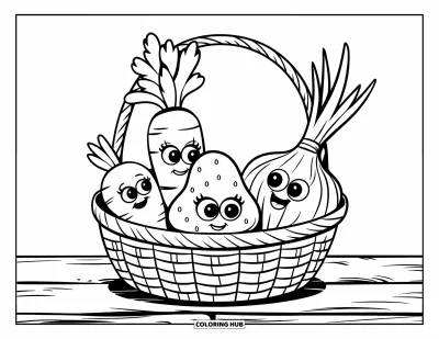 125+ Vegetable Coloring Pages