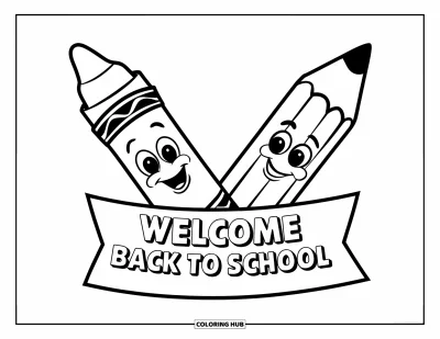 65+ Dibujos con «Bienvenidos de vuelta a clases» para colorear para niños y adultos (Gratis)