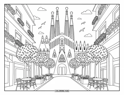 70+ Coloriages de Barcelone pour enfants et adultes (Gratuits)