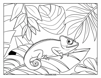 80+ Coloriages de caméléon pour enfants et adultes (Gratuits)