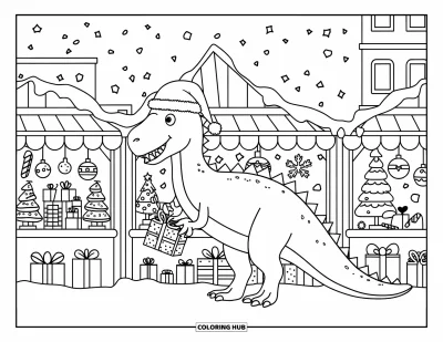 105+ Vánoční omalovánky dinosaurů pro děti i dospělé (Zdarma)