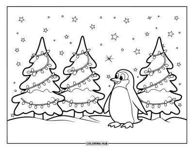 110+ Coloriages de pingouins de Noël pour enfants et adultes (Gratuits)