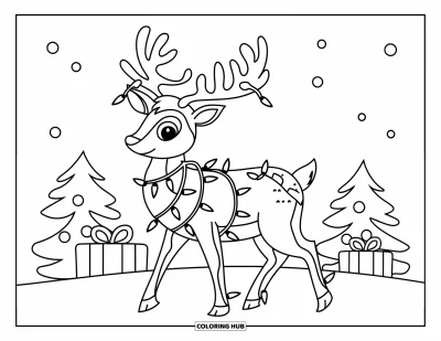 105+ Coloriages de rennes de Noël pour enfants et adultes (Gratuits)