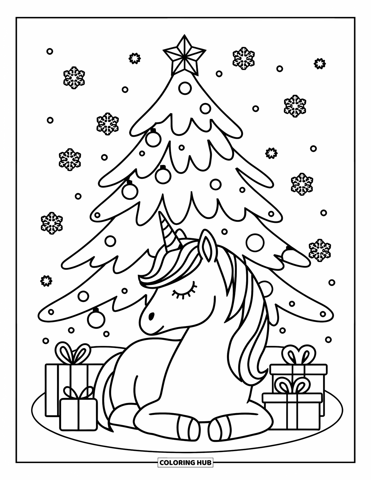 80+ Christmas Unicorn Coloring Pages for Kids & Adults (Free)