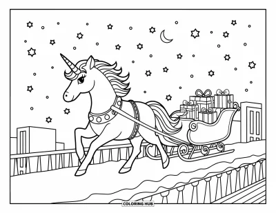 80+ Coloriages de licornes de Noël pour enfants et adultes (Gratuits)
