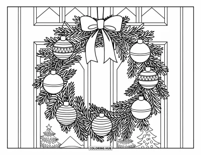 85+ Coloriages de couronnes de Noël pour enfants et adultes (Gratuits)