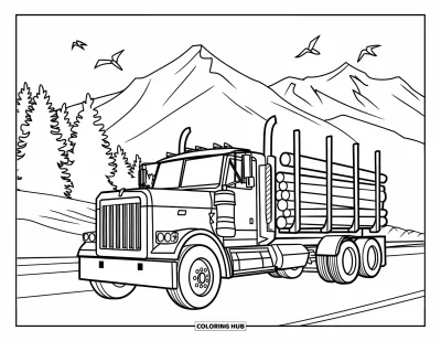 75+ Dibujos de camiones diésel para colorear para niños y adultos (Gratis)