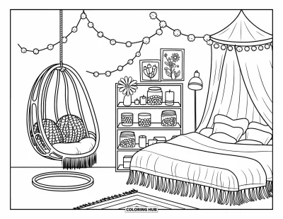 75+ Coloriages de chambre de rêve pour enfants et adultes (Gratuits)