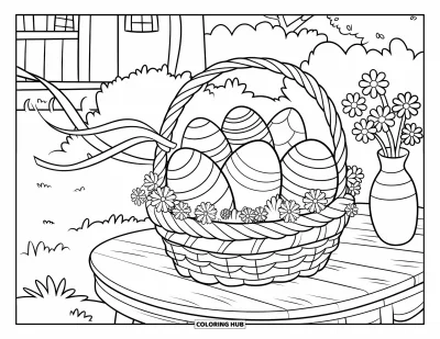100+ Coloriages de paniers de Pâques