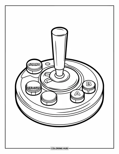 Gamer kifestő gyerekeknek: Egy joystick feliratozott gombokkal: "Start", "Select", "A" és "B"