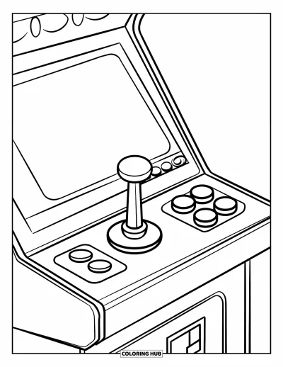 Gamer kifestő gyerekeknek: Egyszerű arcade-gép joystickkel és nagy képernyővel