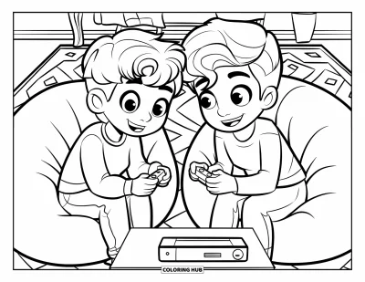 60+ Coloriages de gamer pour enfants et adultes (Gratuits)