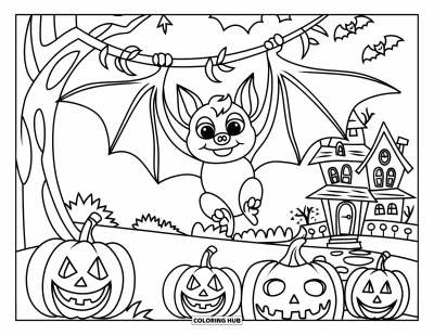 95+ Halloween-flaggermus-fargeleggingsark for barn og voksne (Gratis)