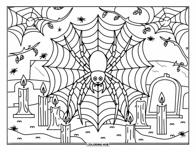 80+ Halloween-edderkopp-fargeleggingsark for barn og voksne (Gratis)