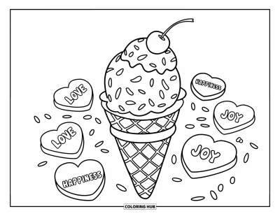 100+ Coloriages de cornet de glace pour enfants et adultes (Gratuits)