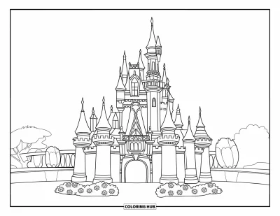 85+ Dibujos de castillos de princesas para colorear