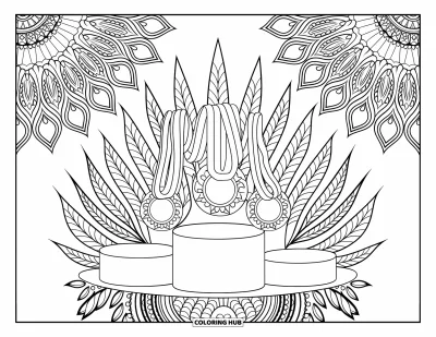 Coloriage de sport pour adultes : Un podium avec des médailles entouré de motifs mandala complexes
