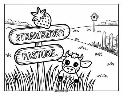 55+ Dibujos de vacas de fresa para colorear para niños y adultos (Gratis)