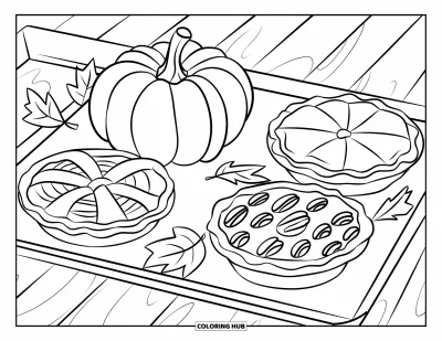 105+ Coloriages de plats de Thanksgiving pour enfants et adultes (Gratuits)