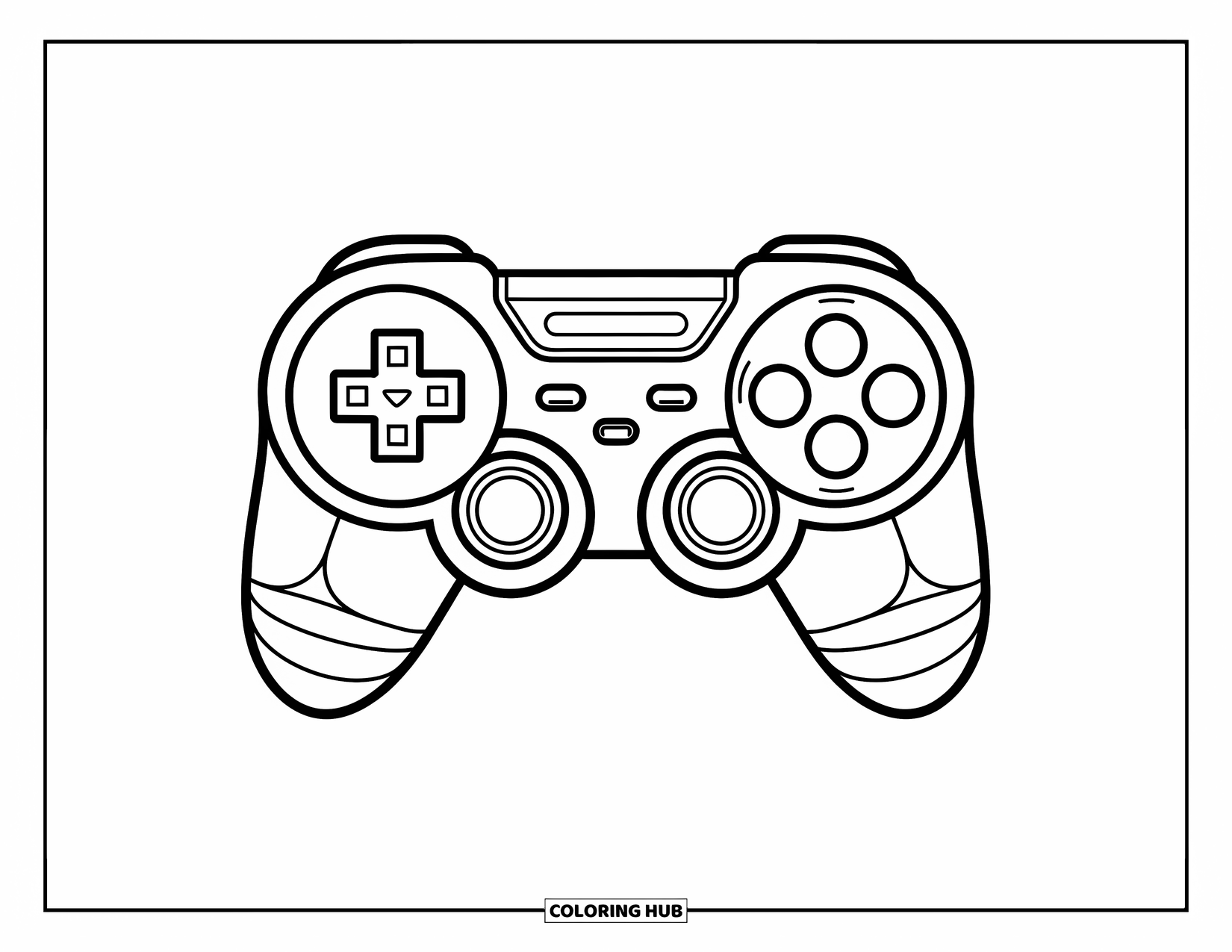 Gaming Controller Coloring Page Printable